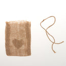 Pack of 12 Burlap Bags Heart Printed Snacks Jewelry Jute Pouches Wedding Favours