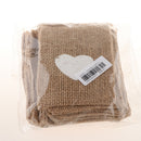 Pack of 12 Burlap Bags Heart Printed Snacks Jewelry Jute Pouches Wedding Favours