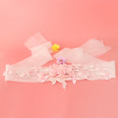 Fashion Flower Tulle Headband Wrap Scarf Ties Woman Bridal Lace Hair Accessories
