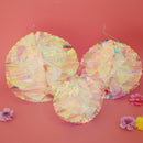 Pack of 3 Rainbow Film Foil Gradient Hanging Honeycomb Flower Ball Wedding Venue Decor