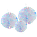 Pack of 3 Rainbow Film Foil Gradient Hanging Honeycomb Flower Ball Wedding Venue Decor