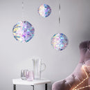 Pack of 3 Rainbow Film Foil Gradient Hanging Honeycomb Flower Ball Wedding Venue Decor