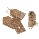 50pcs Thank You Kraft Paper Hanging Gift Tag Labels Wedding Party Favors