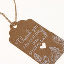 50pcs Thank You Kraft Paper Hanging Gift Tag Labels Wedding Party Favors