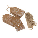 50pcs Thank You Kraft Paper Hanging Gift Tag Labels Wedding Party Favors