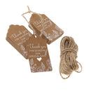 50pcs Thank You Kraft Paper Hanging Gift Tag Labels Wedding Party Favors