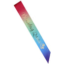 Sparkling Birthday Queen Satin Sash Birthday Girls Sash Ribbon Rainbow