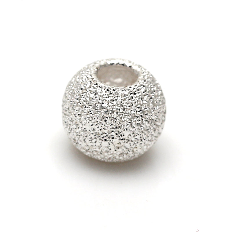 s925 5pcs Sterling Silver Loose Beads Bracelet Round Handmade DIY Jewelry