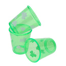 3pcs Green Irish Shamrock Plastic Cups Shot Glasses Festival Party Supplies