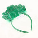 St Patricks Day Sequin Shamrock Fluffy Headband Party Leprechaun Costume Accessories