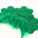 St Patricks Day Sequin Shamrock Fluffy Headband Party Leprechaun Costume Accessories