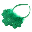 St Patricks Day Sequin Shamrock Fluffy Headband Party Leprechaun Costume Accessories