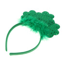 St Patricks Day Sequin Shamrock Fluffy Headband Party Leprechaun Costume Accessories