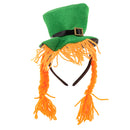 St. Patrick's Day Fabric Hat with Braids Party Accessory