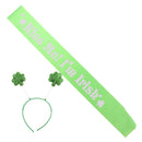 Glitter Irish Shamrock Headband Hair Hoop With Satin Sash Fancy Dress