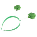 Glitter Irish Shamrock Headband Hair Hoop With Satin Sash Fancy Dress