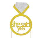 She Said Yes Diamond Ring Engagement Party Bridal Shower Cake Topper Decoration,Pack of 6