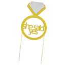 She Said Yes Diamond Ring Engagement Party Bridal Shower Cake Topper Decoration,Pack of 6
