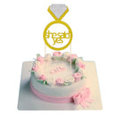 She Said Yes Diamond Ring Engagement Party Bridal Shower Cake Topper Decoration,Pack of 6
