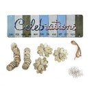 Celebration Calendar Wooden Crafts Wall Hanging Plaque Board for Family Friends Birthday Reminder with 50 Pieces Wooden DIY Discs