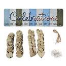 Celebration Calendar Wooden Crafts Wall Hanging Plaque Board for Family Friends Birthday Reminder with 50 Pieces Wooden DIY Discs