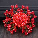 Elegant Red Bridal Headdress Rhinestone Wedding Hair Combo Flower Hair Accessories for Women Lady