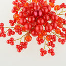 Elegant Red Bridal Headdress Rhinestone Wedding Hair Combo Flower Hair Accessories for Women Lady