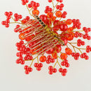 Elegant Red Bridal Headdress Rhinestone Wedding Hair Combo Flower Hair Accessories for Women Lady