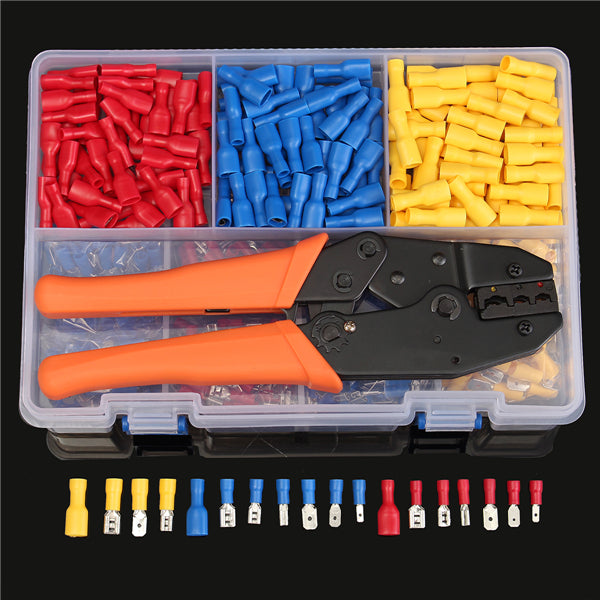900Pcs Electrical Wire Connectors Terminals with Crimping Plier Assorted Set