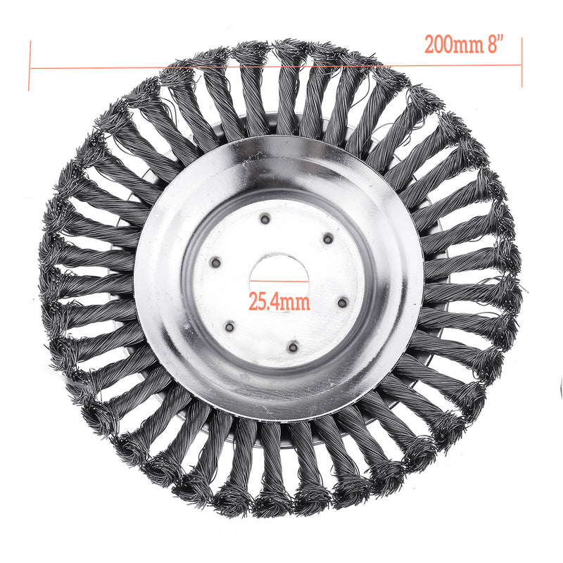 20cm Weed Trimmer Head Lawn Mower Sharpener 8 Inch Grass Weeder Lawnmower Steel Brush Head
