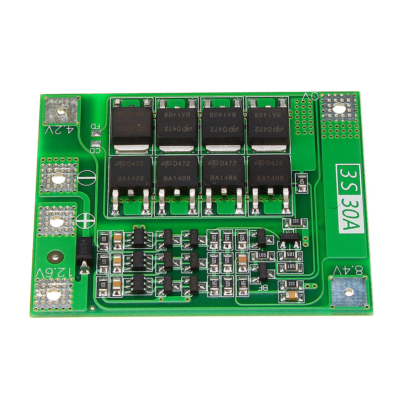 3 Series 11.1V 12.6V 18650 Lithium Battery Protection Board and Strip Equalization 30A