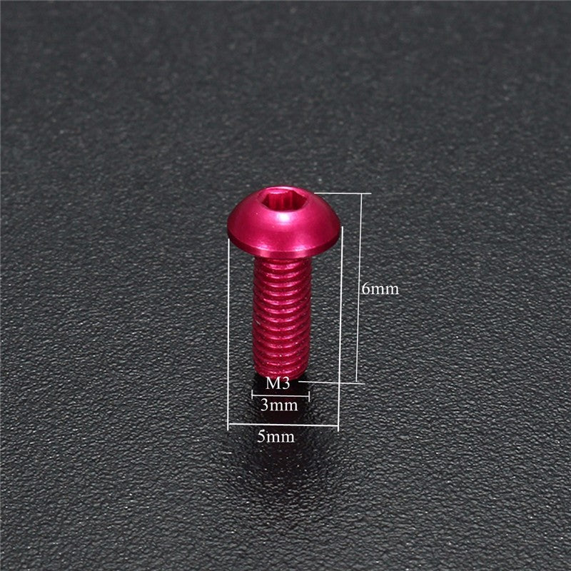 Suleve M3AH5 10Pcs M36mm Hex Socket Screws Round Head Cap Screws 7075 Aluminum Alloy