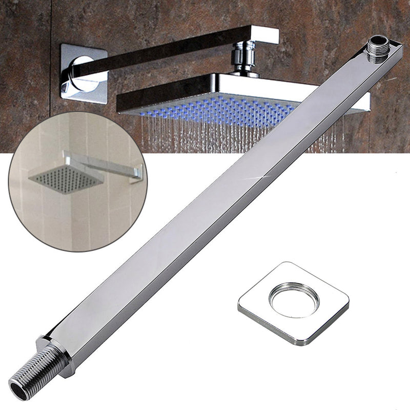 40cm Square Wall Mount Shower Extension Arm with Flange for Bathroom Shower Head