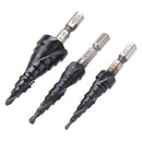 Drillpro HRC89 M35 Cobalt Step Drill Bit 3-12/4-12/4-20mm TiAlN Coated Step Drill 1/4 Inch Hex Shank