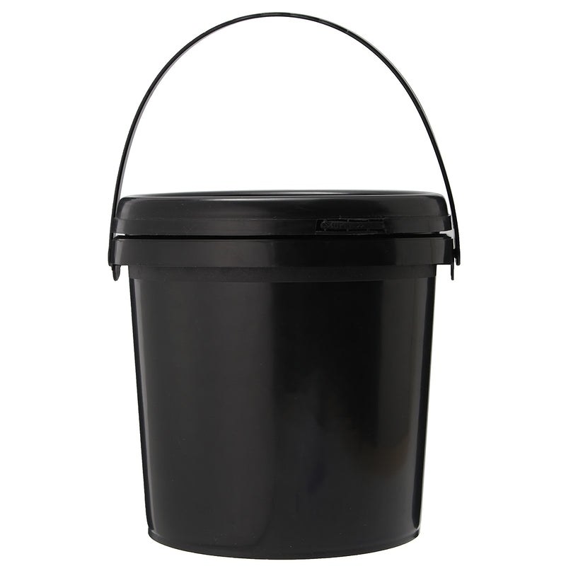 5L Plastic Round Water Bucket Hydroponics System DWC Black Thick Chemical Barrel with Lid Handle