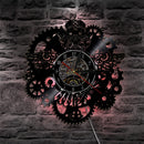 Owl Vinyl Record Wall Clock Gear Cogs Night Owl Steampunk LED Wall Clock Home Decor Cogwheels Animal Wall Modern