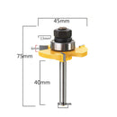 Drillpro RB22 2Pcs Tongue & Groove Router Bit Set 1/4 Inch Shank 3 Teeth T-shape Wood Milling Cutter