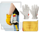 OZERO Men's Work Gloves Goat Leather Protection Safety Cutting Working Repairman Garage Racing Glove