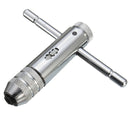 Drillpro T Handle Ratchet Tap Wrench with 5pcs M3-M8 Machine Screw Thread Metric Plug Tap