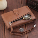 CarrKen Multifunction Men's Handbag Two Fold Wallet Card Holder Coin Pocket Passport Bag