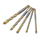 Drillpro 5pcs 6/6/8/10/12mm Multi Purpose Carbide Tipped Drill Bit Set for Masonry Ceramic Tile Wood Metal Concrete Stainless Steel Hole Saw Cutter