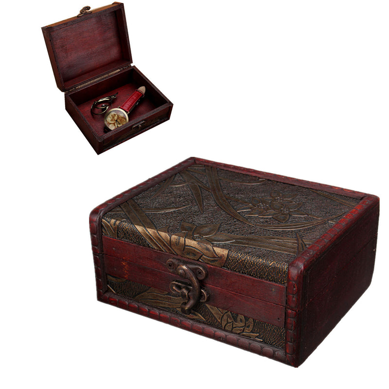 Wooden Large Jewelry Display Box Necklaces Storage Case Ring Desktop Organizer Gift