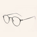 CASS BOJUERetro Literature Metal Spectacle Glasses Frame Flat Mirror Circular Light Weight Lens Rim