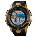 SKMEI 1480 Men Fashion Luminous Display Alarm Clock Compass Calories Distance Modes Smart Digital Watch