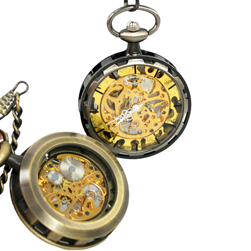 JIJIA JX006 Coverless Hollow  Gold Luxury Mechanical Watch Pocket Watch