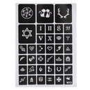 200Pcs Stencils Glitter Tattoo Accessories Girl Princess Body Art Airbrush Painting Kit
