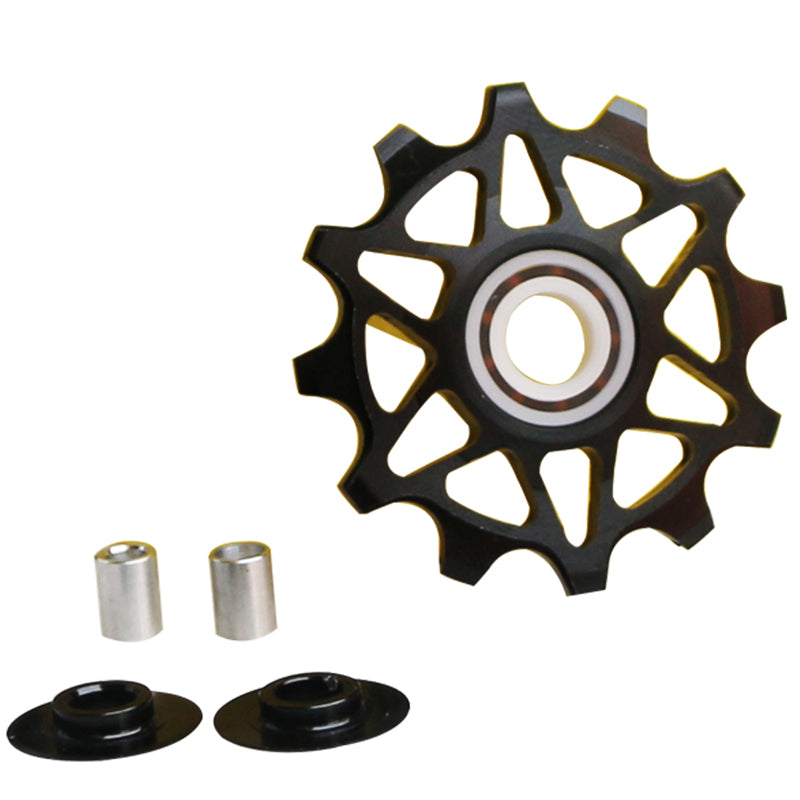 Qikour Cycling Bicycle Bike Rear Derailleur Ceramic Guide Pulley 12T Tooth Guide Wheel