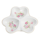 3 Sections Ceramic Dish Candy Dessert Snack Porcelain Serving Tray Table Decor Kitchen Storage Container