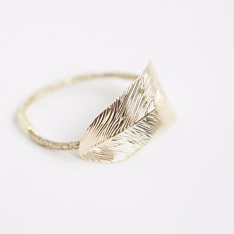 Fashion Leaf Hair Band Rope Hair Tie Elastic Ponytail Holder Hair Accessories for Women