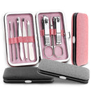 Y.F.M 8pcs Stainless Steel Nail Care Clipper Pedicure Scissor Eyebrow Tweezer Manicure Set Kit
